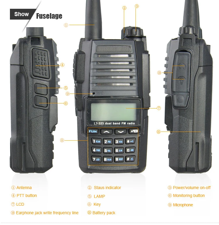 New Dual Band Radio Lt-323 Handheld Walkie Talkie